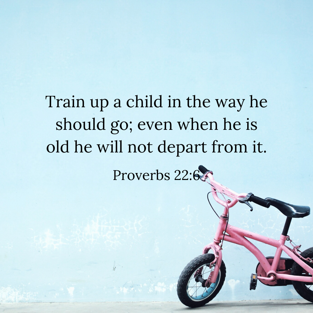 Proverbs 22:6 Pink Bicycle Art Print