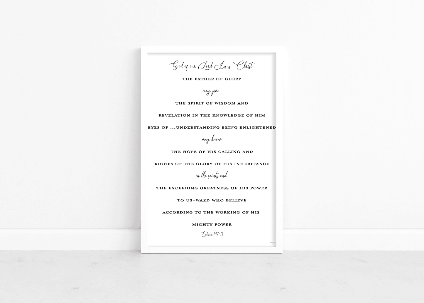 Ephesians 1:17-19 Art Print 18 x 24 Basic Mockup
