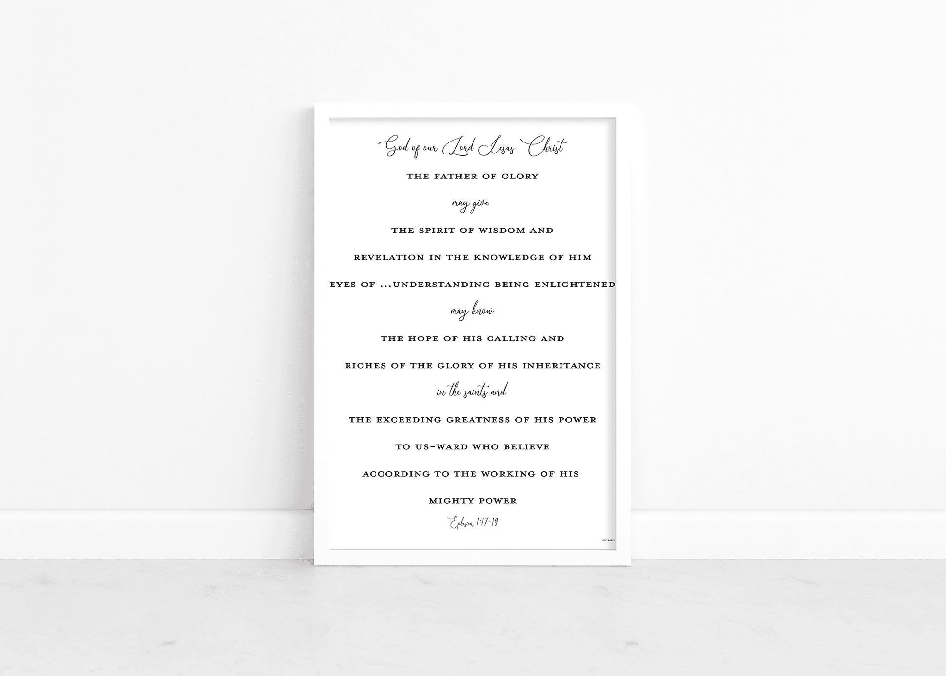 Ephesians 1:17-19 Art Print 18 x 24 Basic Mockup