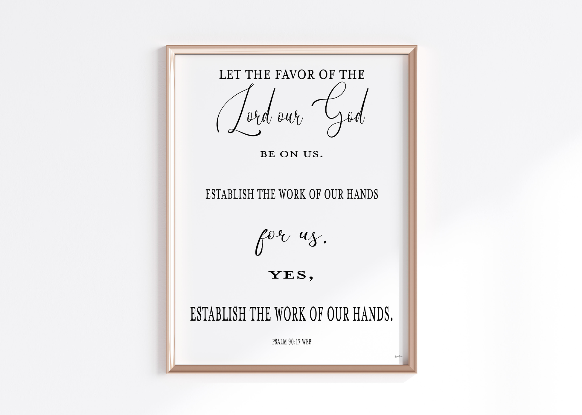 Psalm 90 verse 17 - Art Print