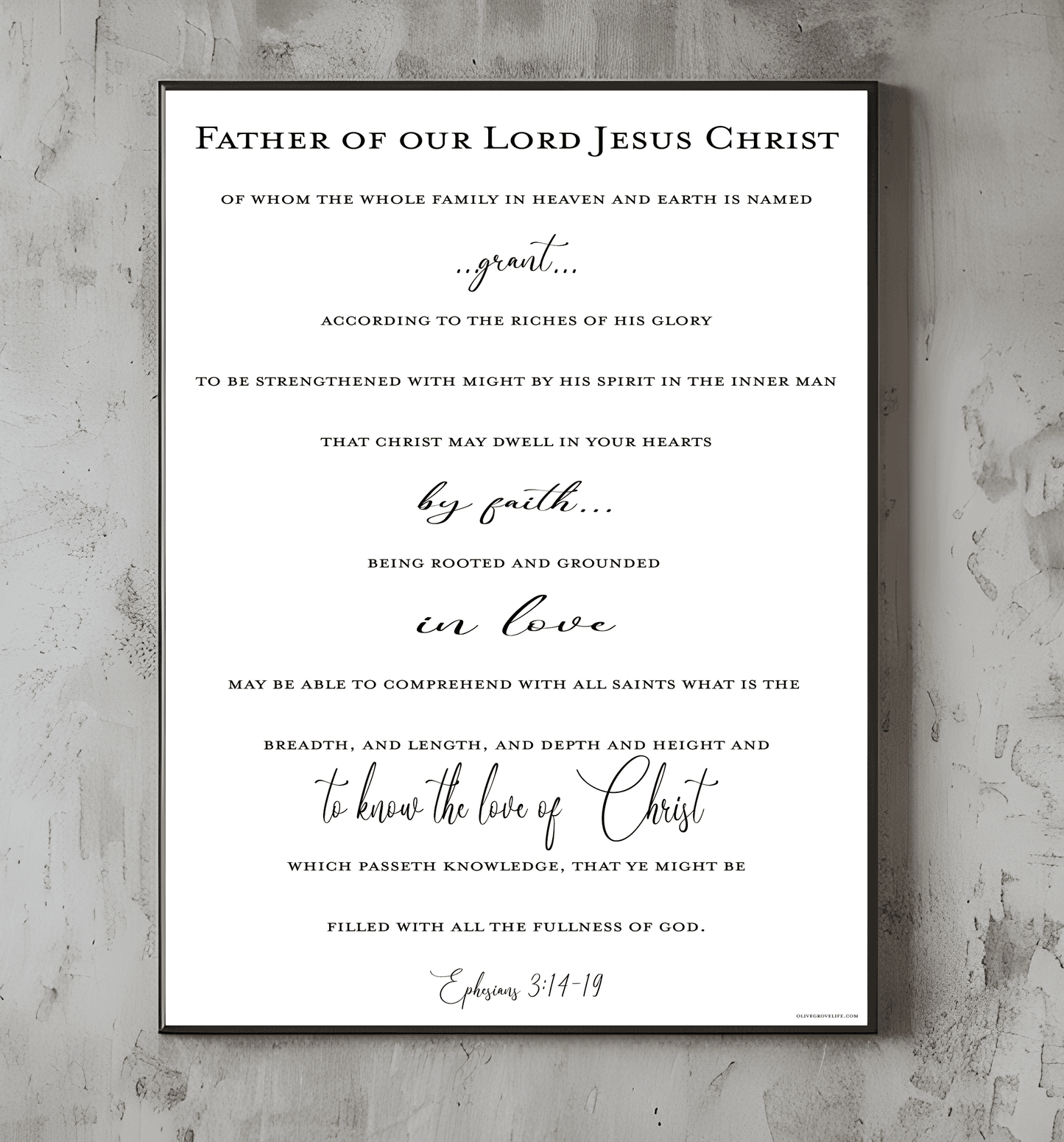 Ephesians 3:14-19 Art Print