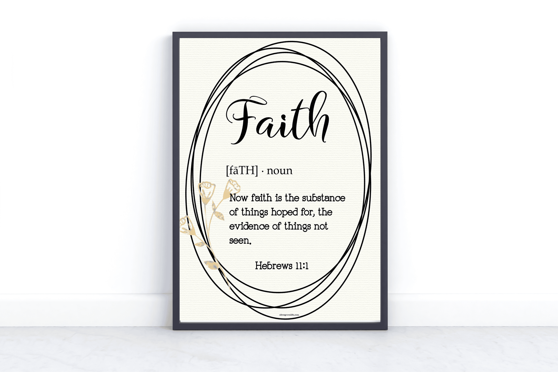 Hebrews 11:1 Faith Based Art Print Basic Mockup