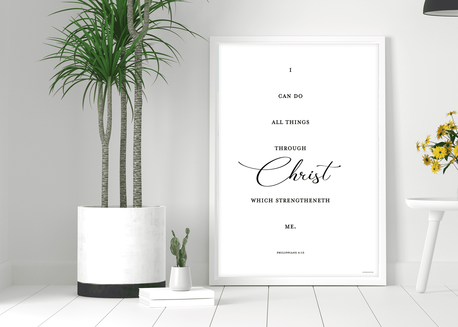 Philippians 4:13 Wall Art on floor