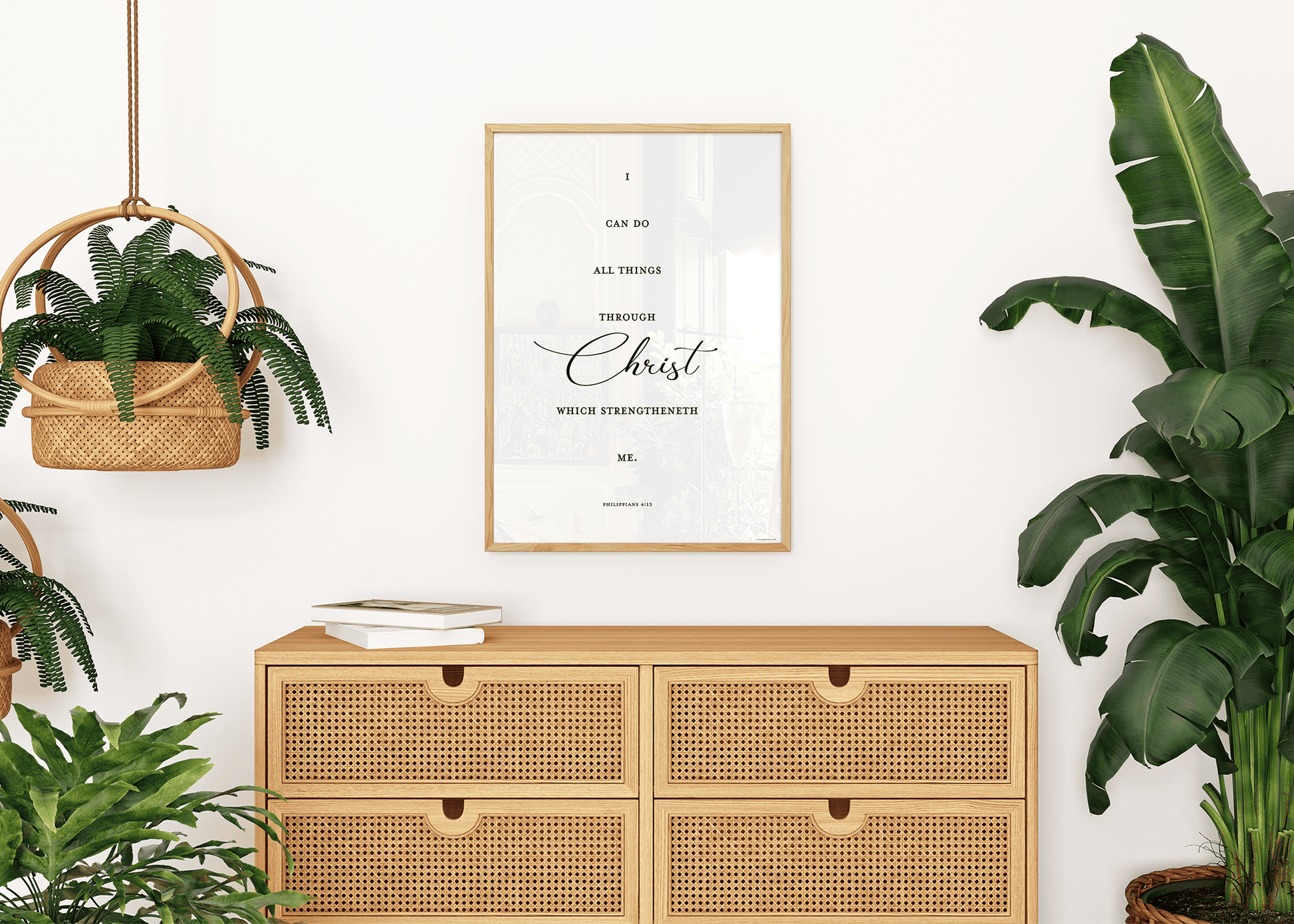 Philippians 4:13 Wall Art between plants