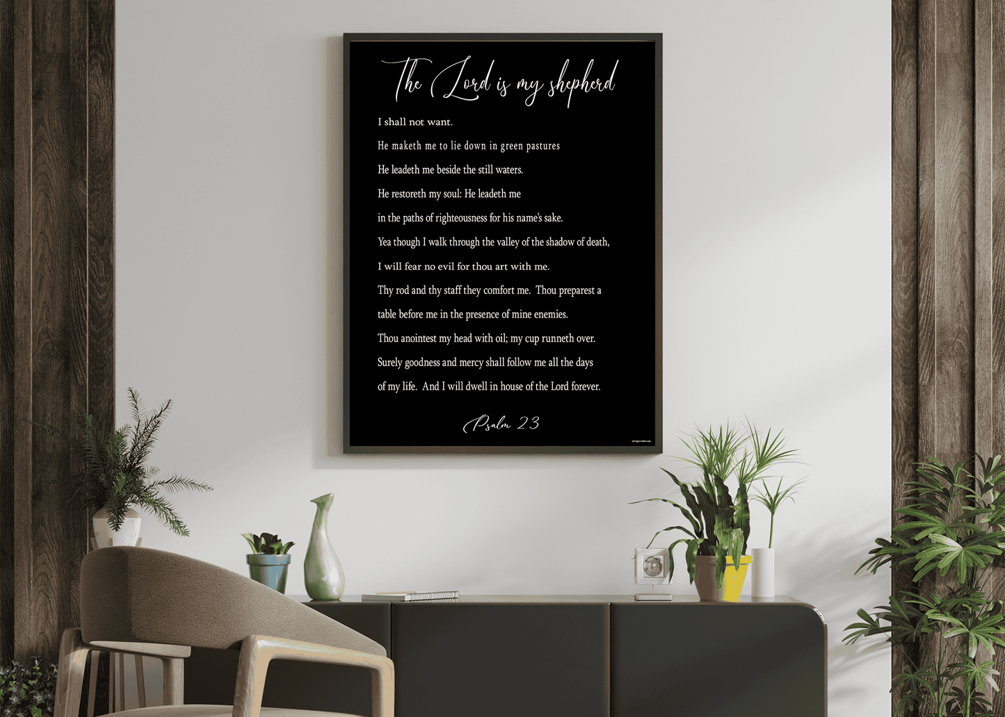 Psalm 23 - Art Print above table