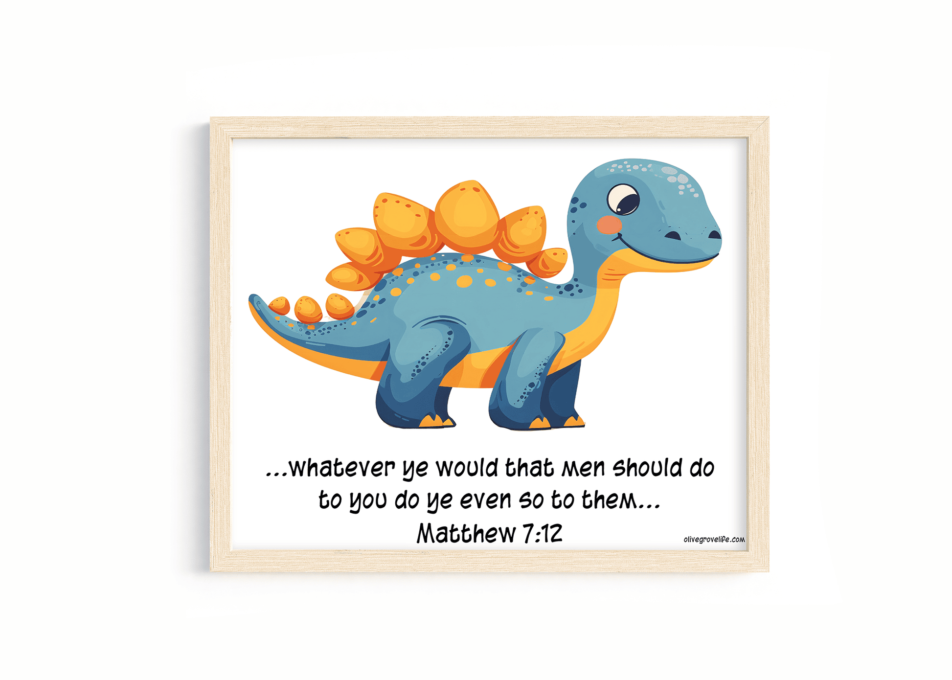 Matthew 7:12 dinosaur Scripture Wall Art simple