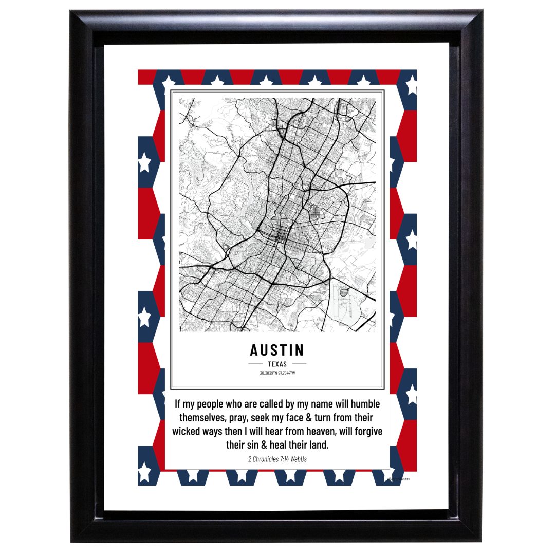 2 Chronicles 7:14 Austin TX Art Print