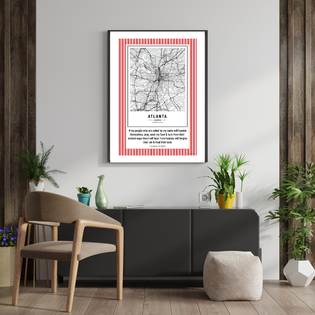2 Chronicles 7:14 Atlanta GA Art Print sitting room mockup