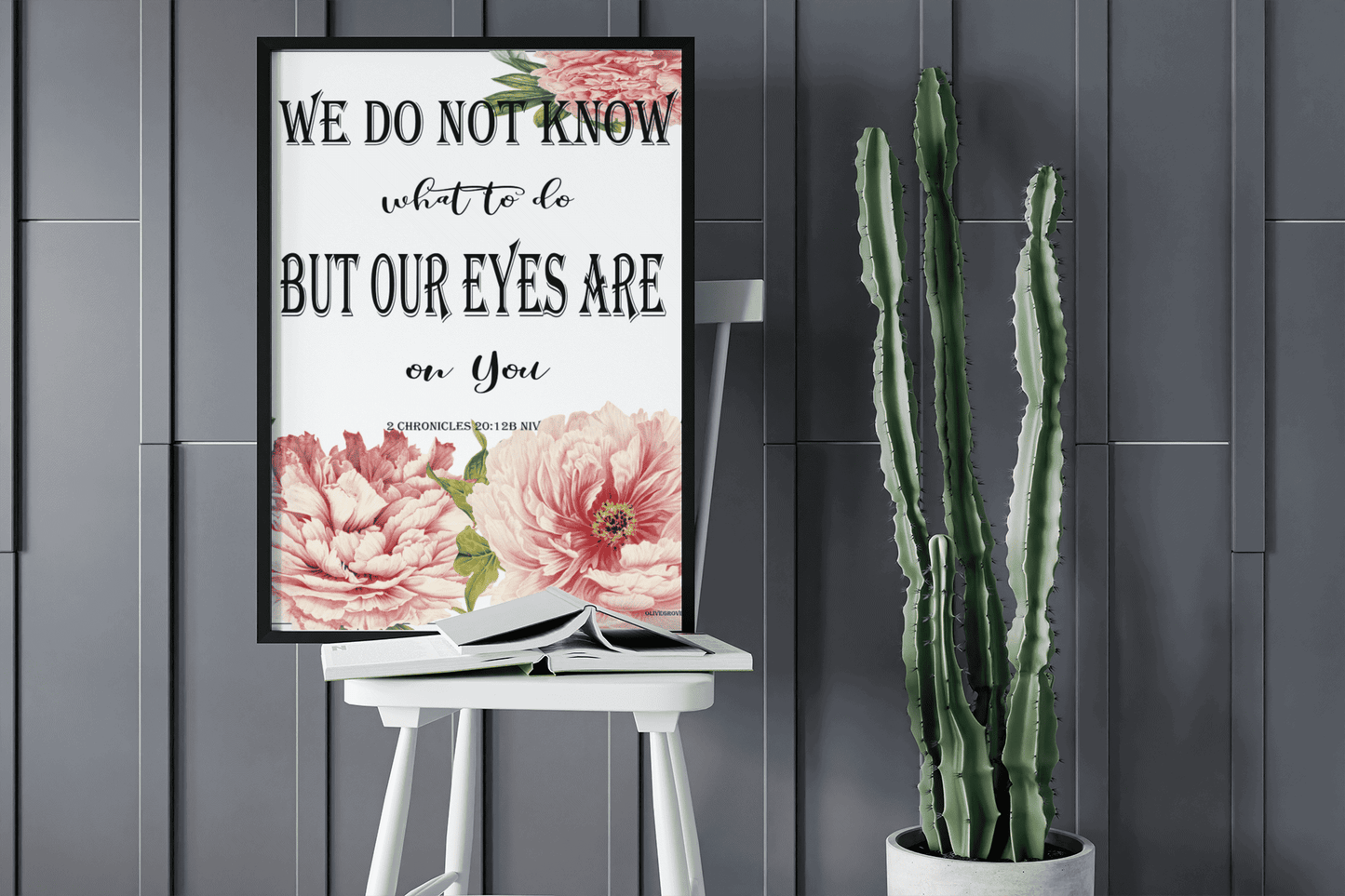 2 Chronicles 20:12 Art Print chair mockup