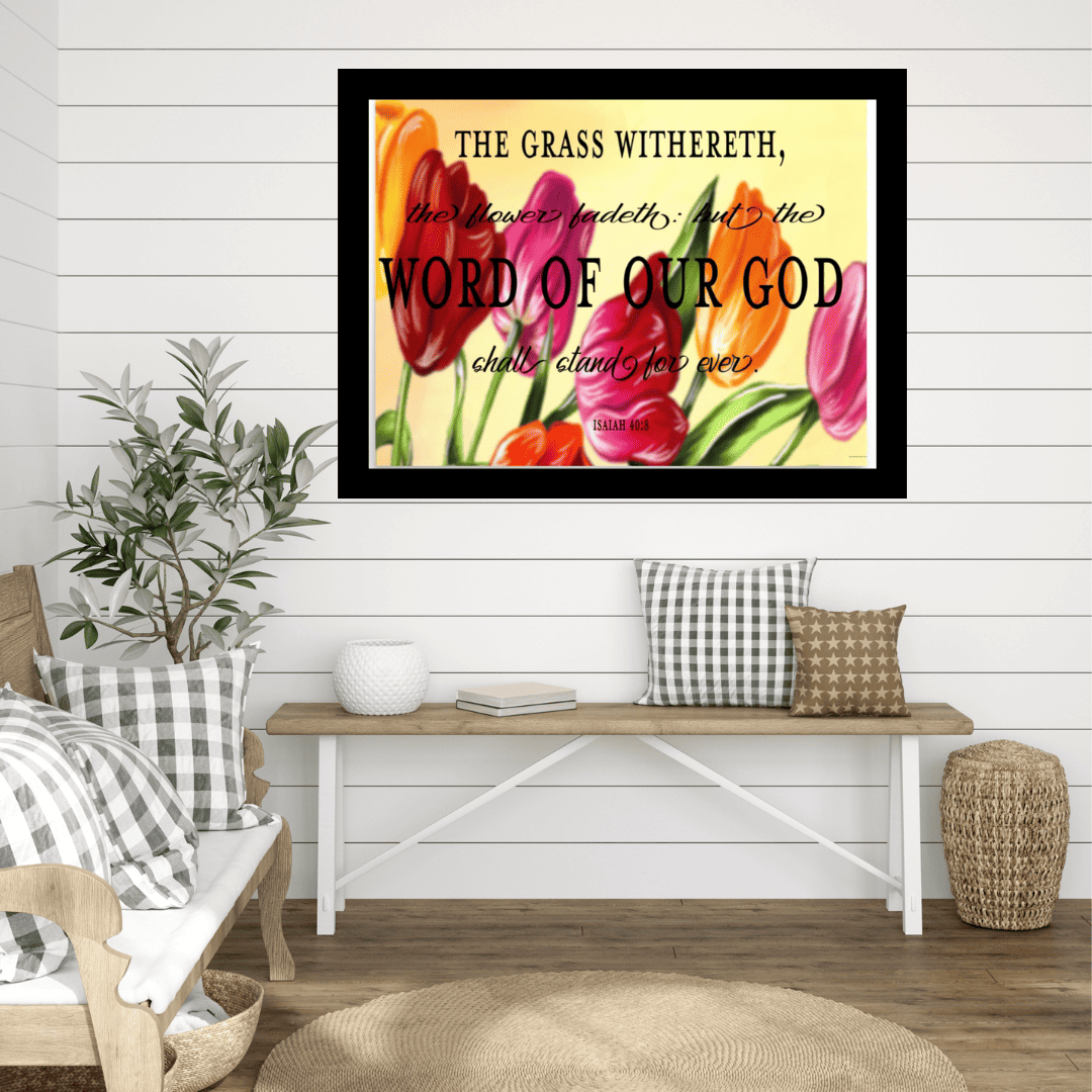 Isaiah 40:8 Art Print farmhouse mockup
