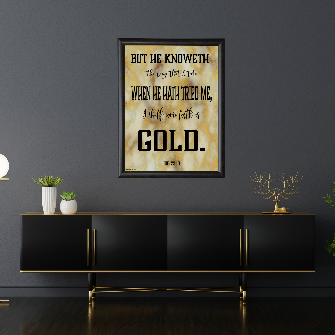 Job 23:10 Art Print living room mockup