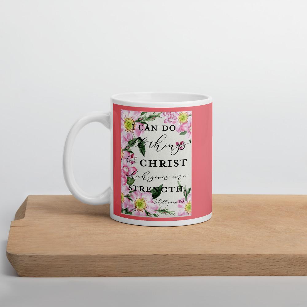 Philippians 4 And 13 Floral - Mug