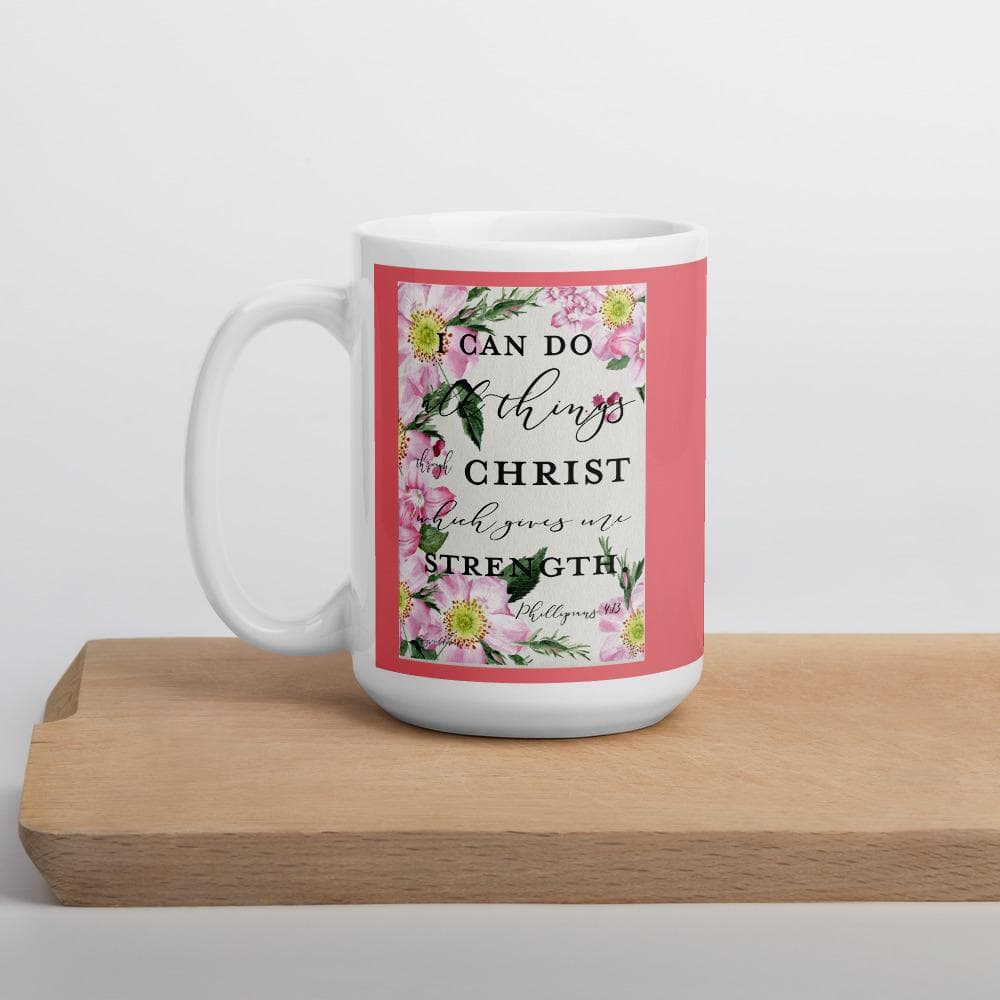 Philippians 4 And 13 Floral - Mug