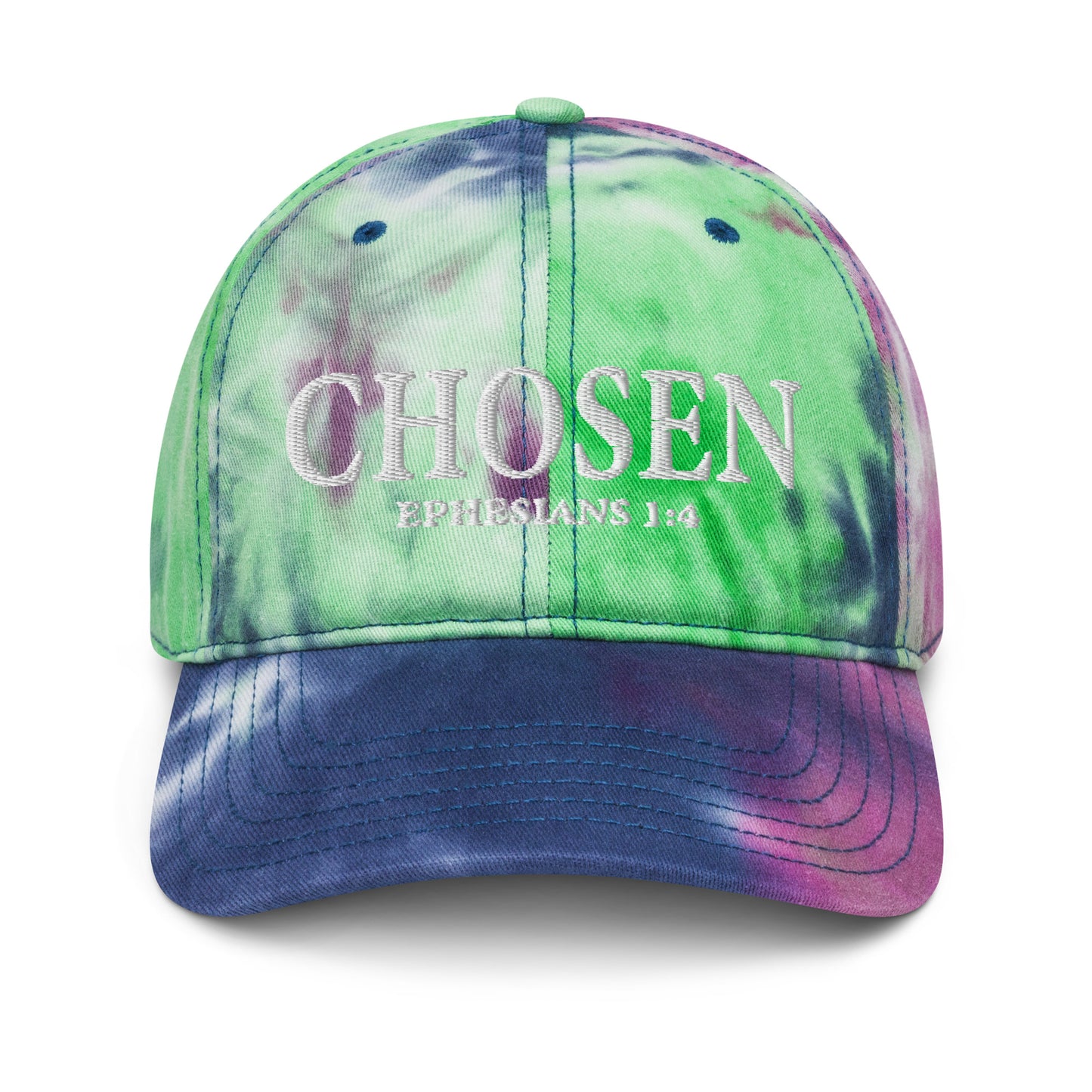 Ephesians 1:4 Chosen Tie dye hat purple passion