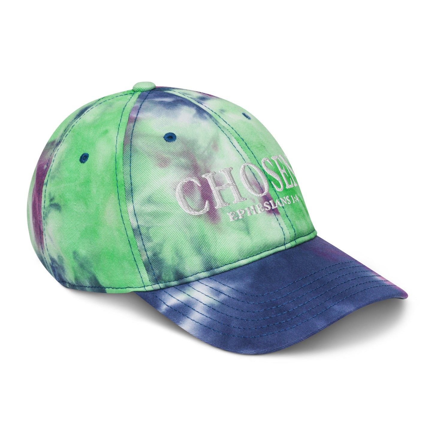 Ephesians 1:4 Chosen Tie dye hat purple passion