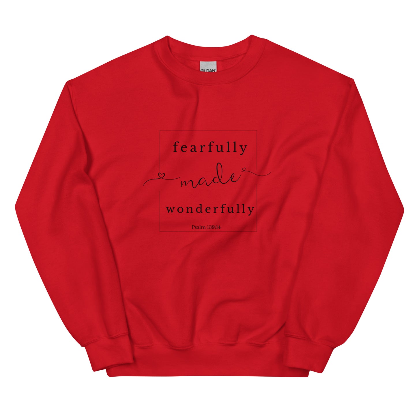 Psalm 139:14 Crew neck Sweatshirt - red front