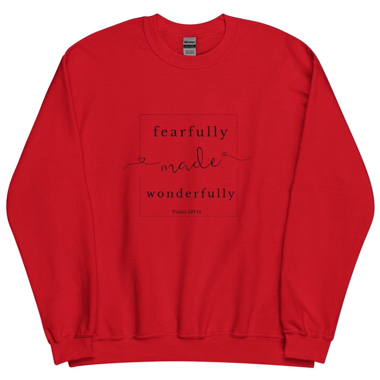 Psalm 139:14 Crew neck Sweatshirt - red front