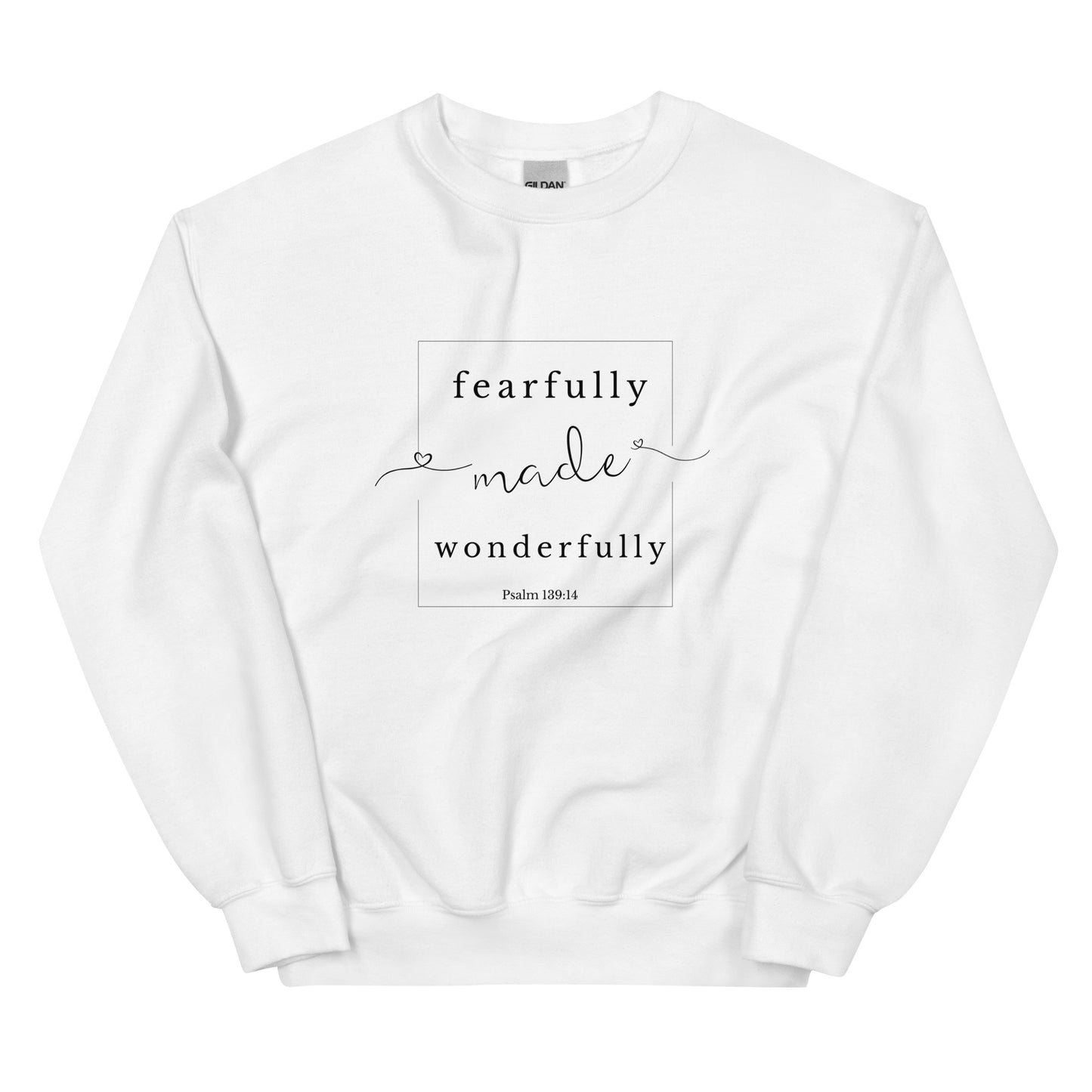 Psalm 139:14 Crew neck Sweatshirt - white front