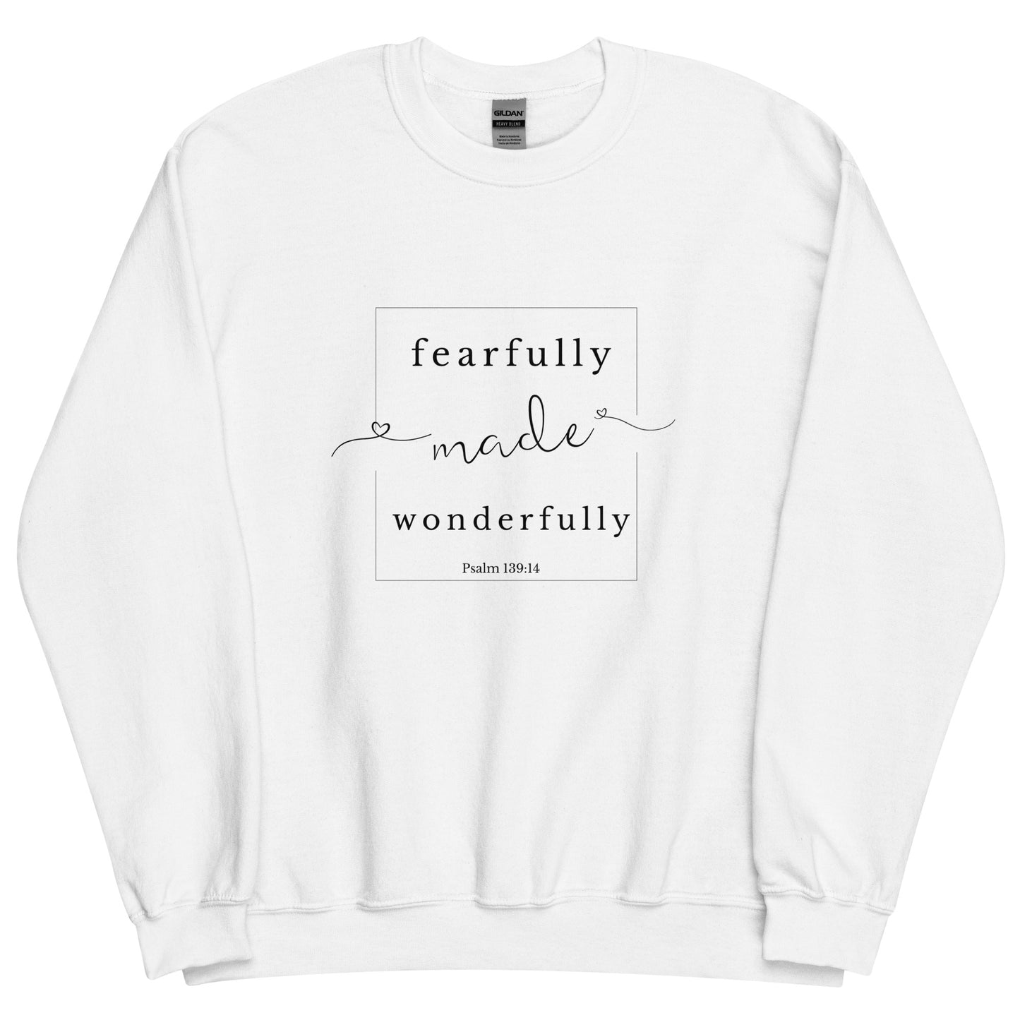 Psalm 139:14 Crew neck Sweatshirt - white front