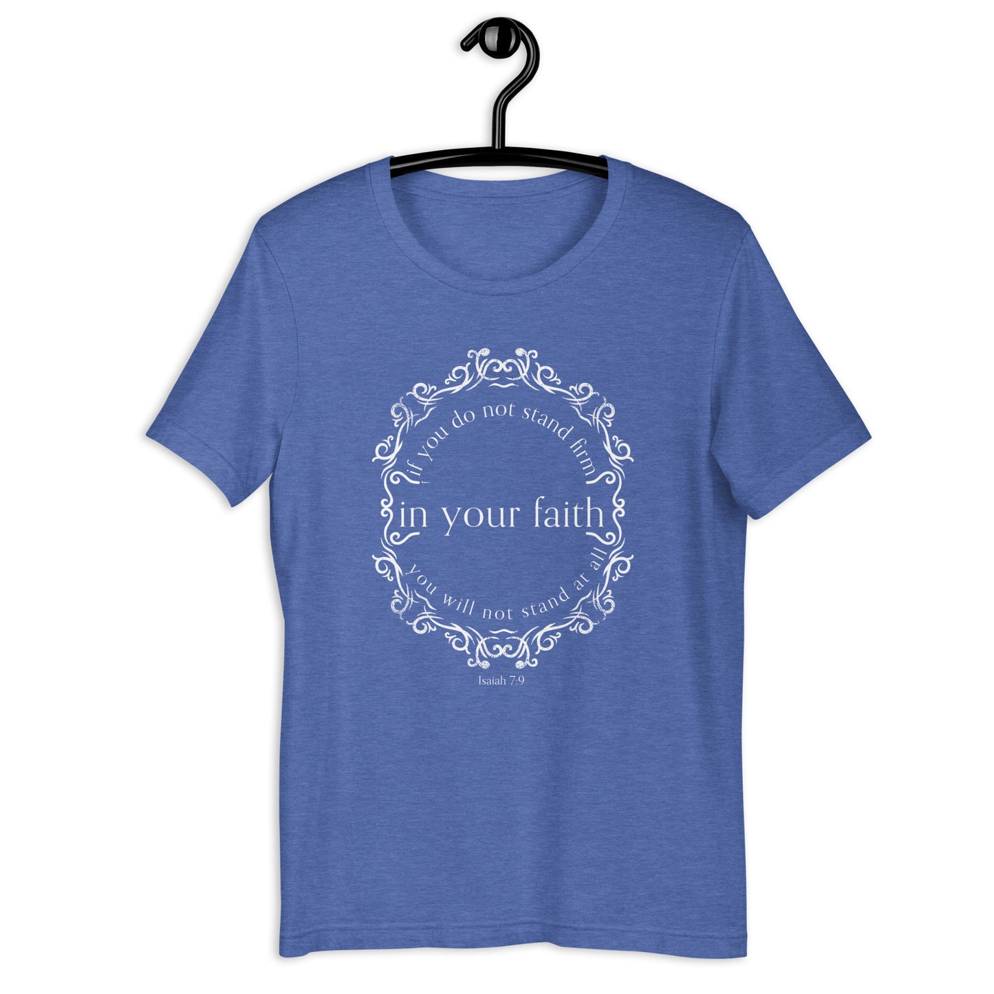 Isaiah 7:9 Ladies' Short Sleeve T-shirt heather true royal on hanger