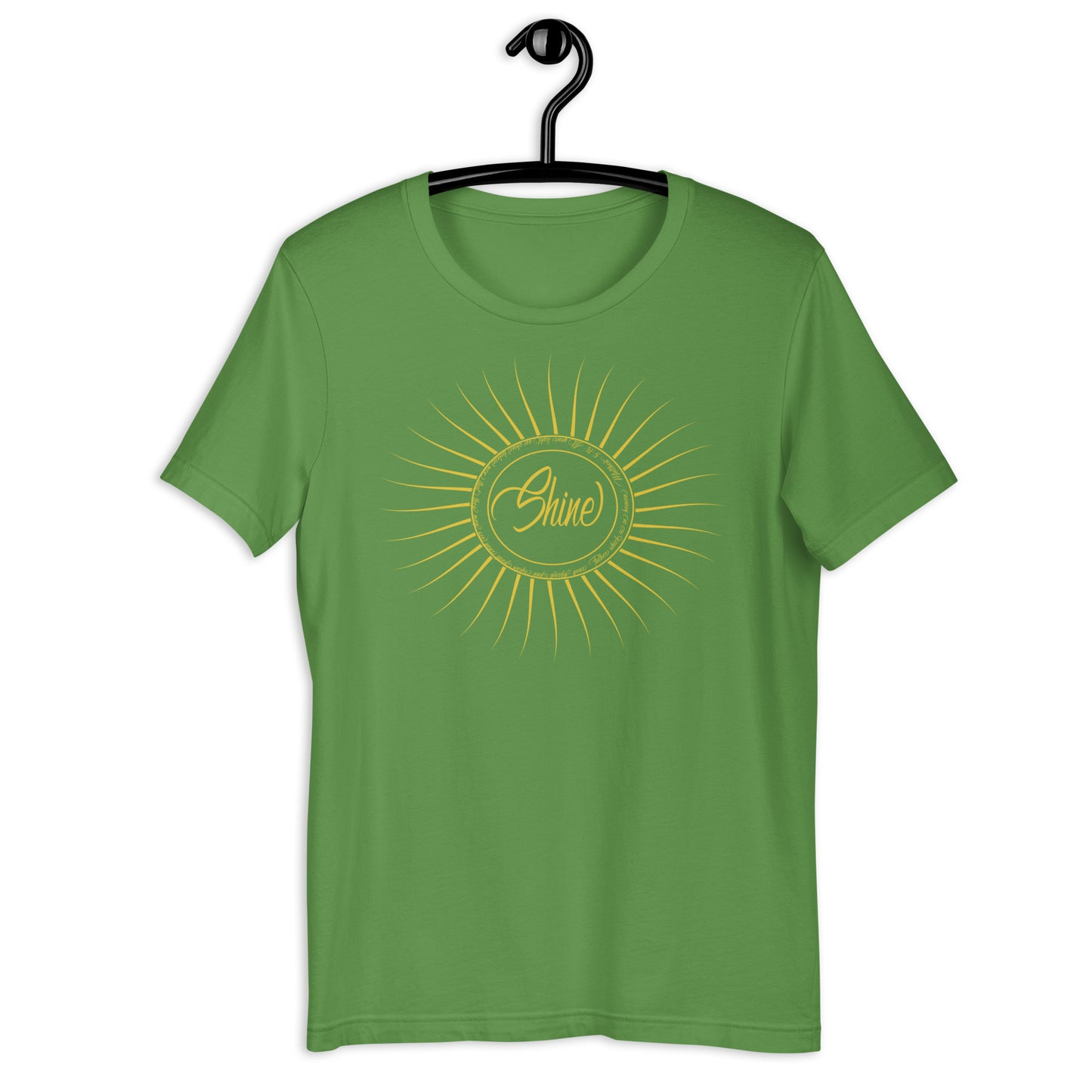 Matthew 5:16 Shine Short-Sleeve Unisex T-Shirt Leaf on hanger