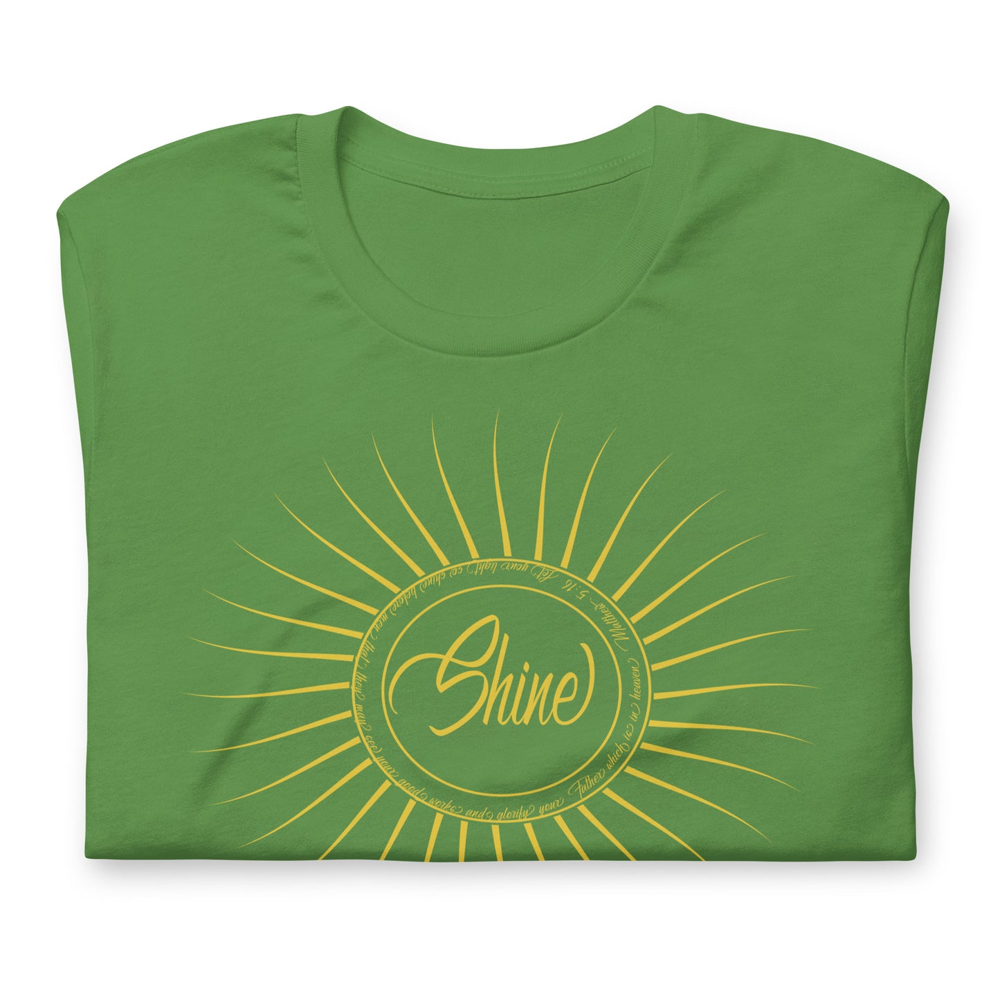 Matthew 5:16 Shine Short-Sleeve Unisex T-Shirt Leaf