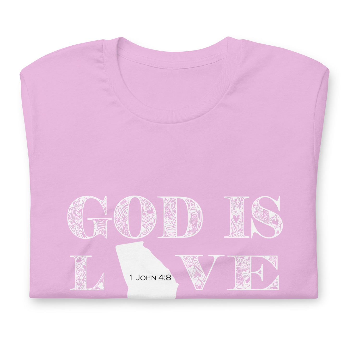 1 John 4:8 God is love Georgia T-shirt lilac