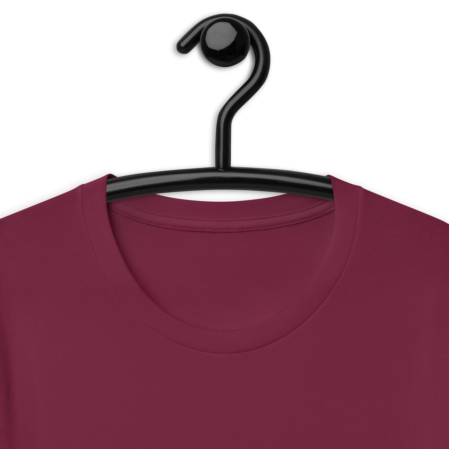 1 John 4:8 God is Love Unisex Oklahoma T-shirt in Maroon - closeup on neckline