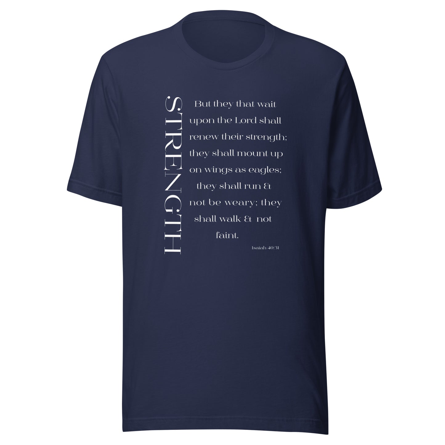 Isaiah 40:31 Strength Short-Sleeve Unisex T-Shirt navy