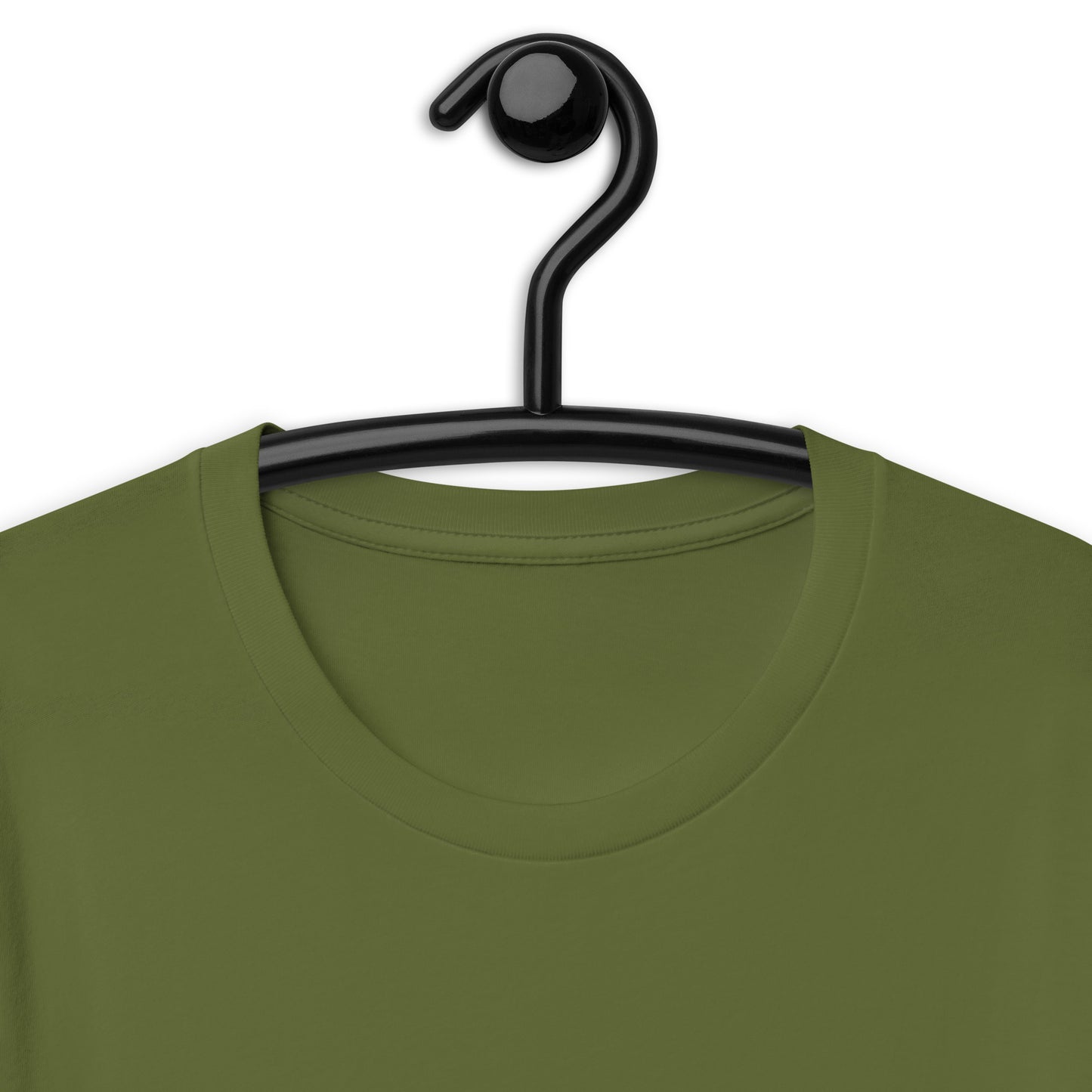 1 John 4:8 God is Love Unisex Oklahoma T-shirt in Olive - closeup on neckline