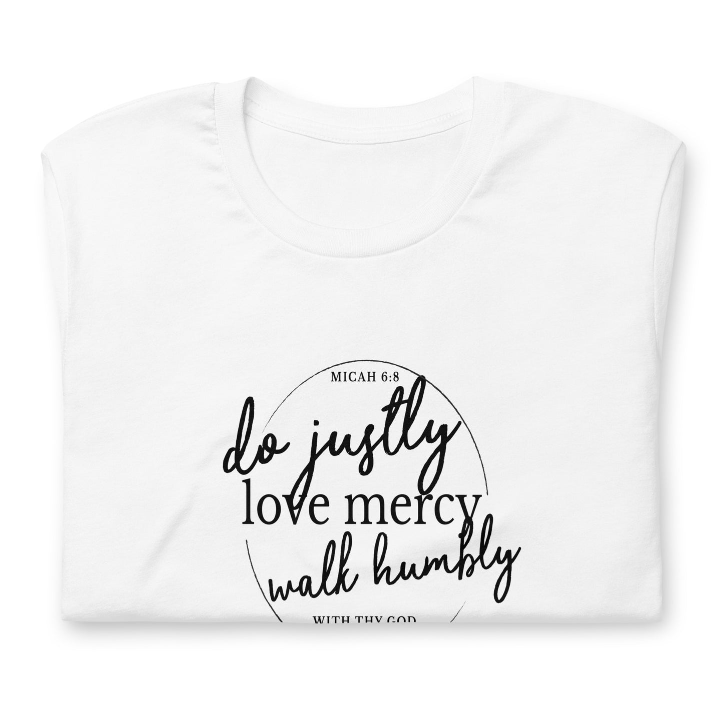 Micah 6:8 Short-Sleeve Unisex T-Shirt White folded