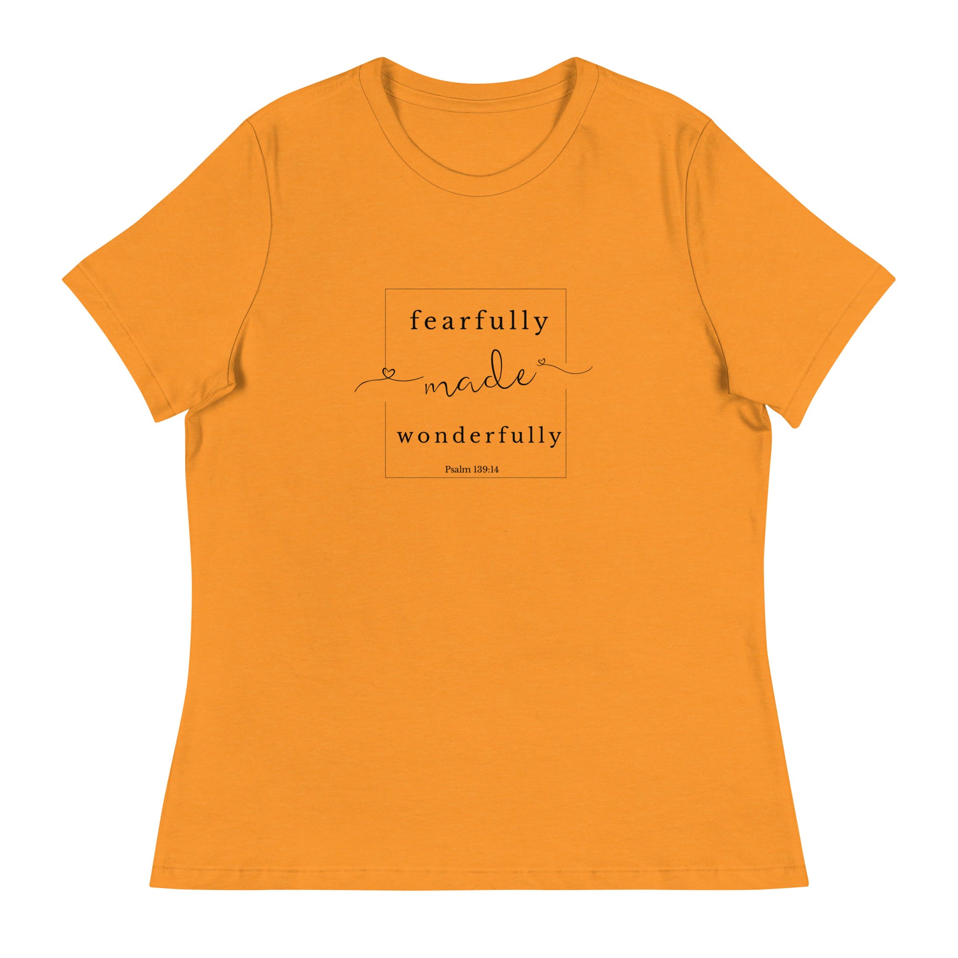 Psalm 139:14 T-Shirt - heather marmalade front