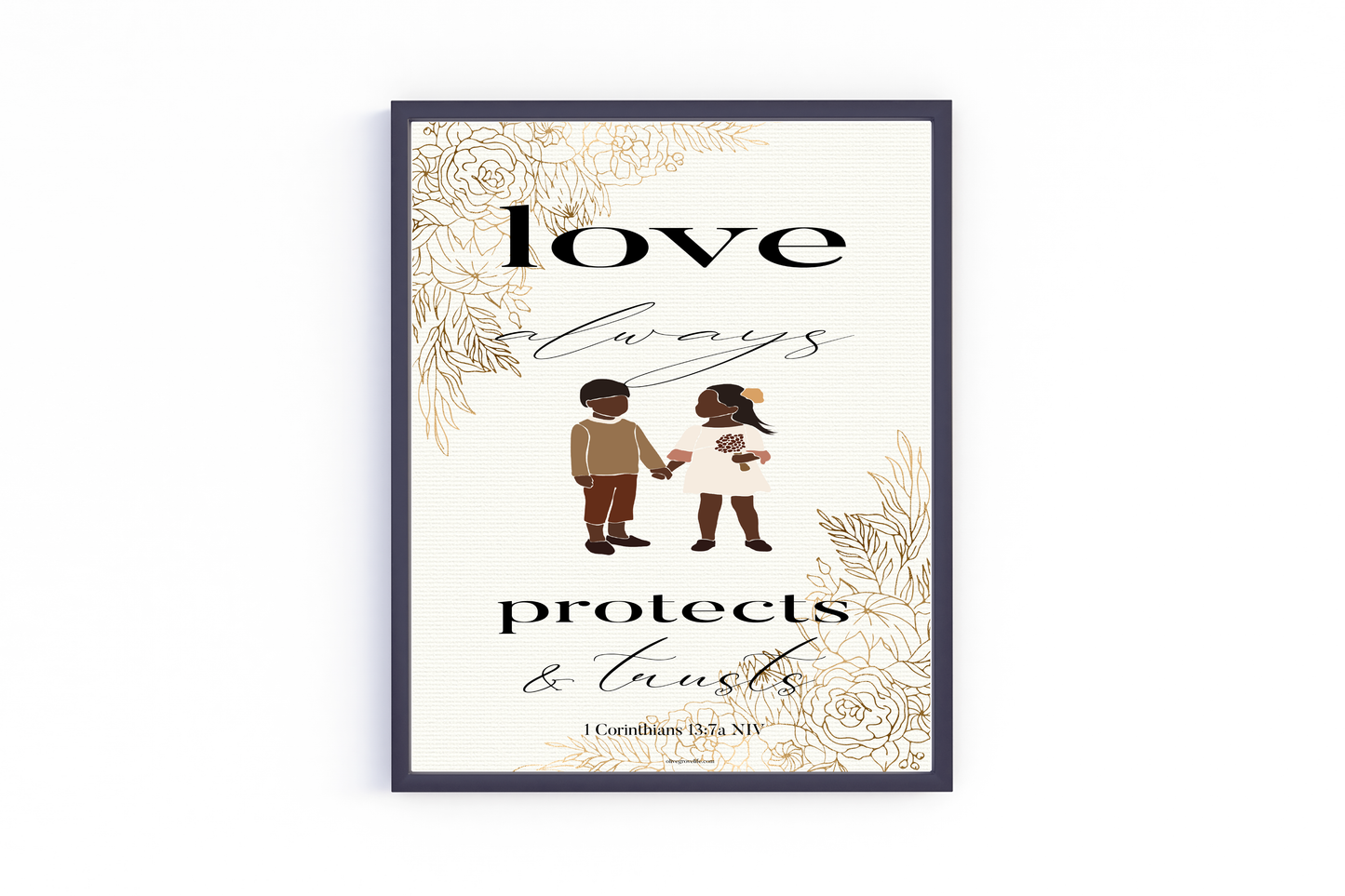 1 Corinthians 13:7a scripture wall art 8x10