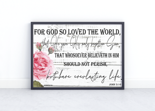 John 3:16 Art Print