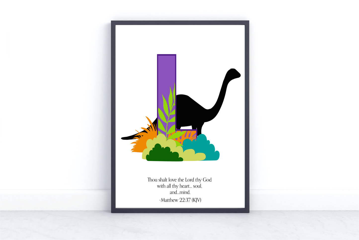 LOVE Dinosaur 4-Print Set 18x24