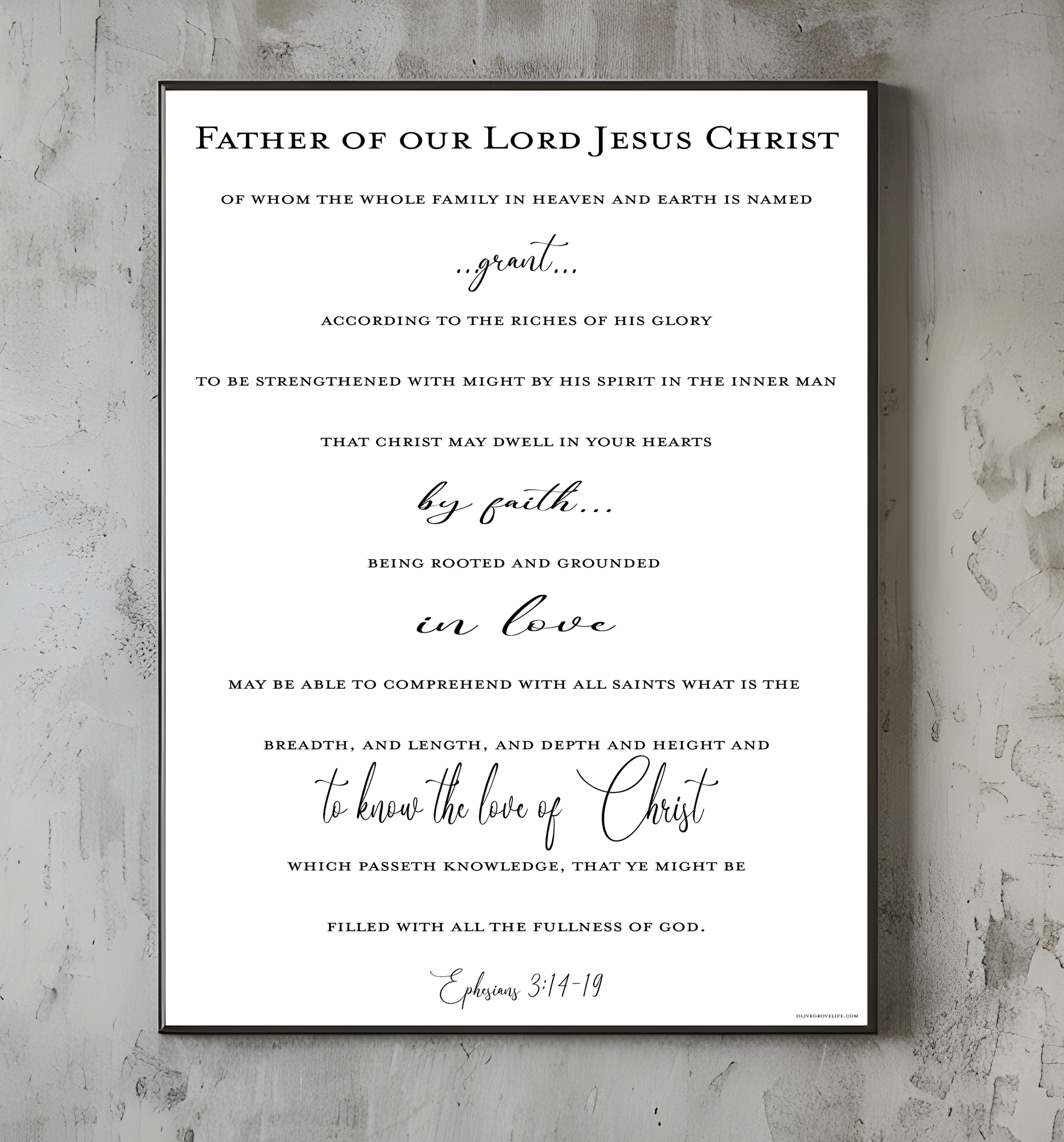 Ephesians 3:14-19 Art Print 