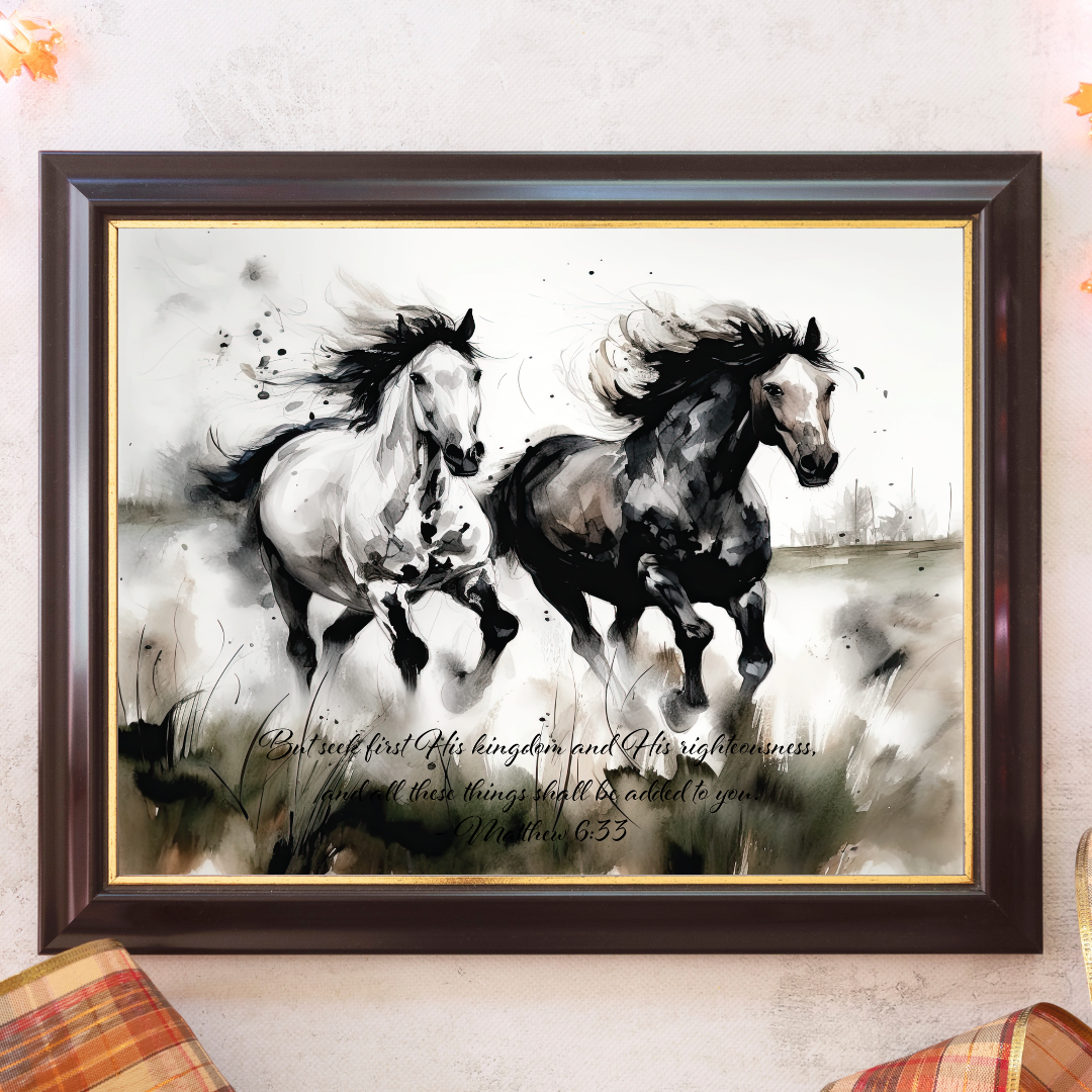 Matthew 6:33 Horse Art Print