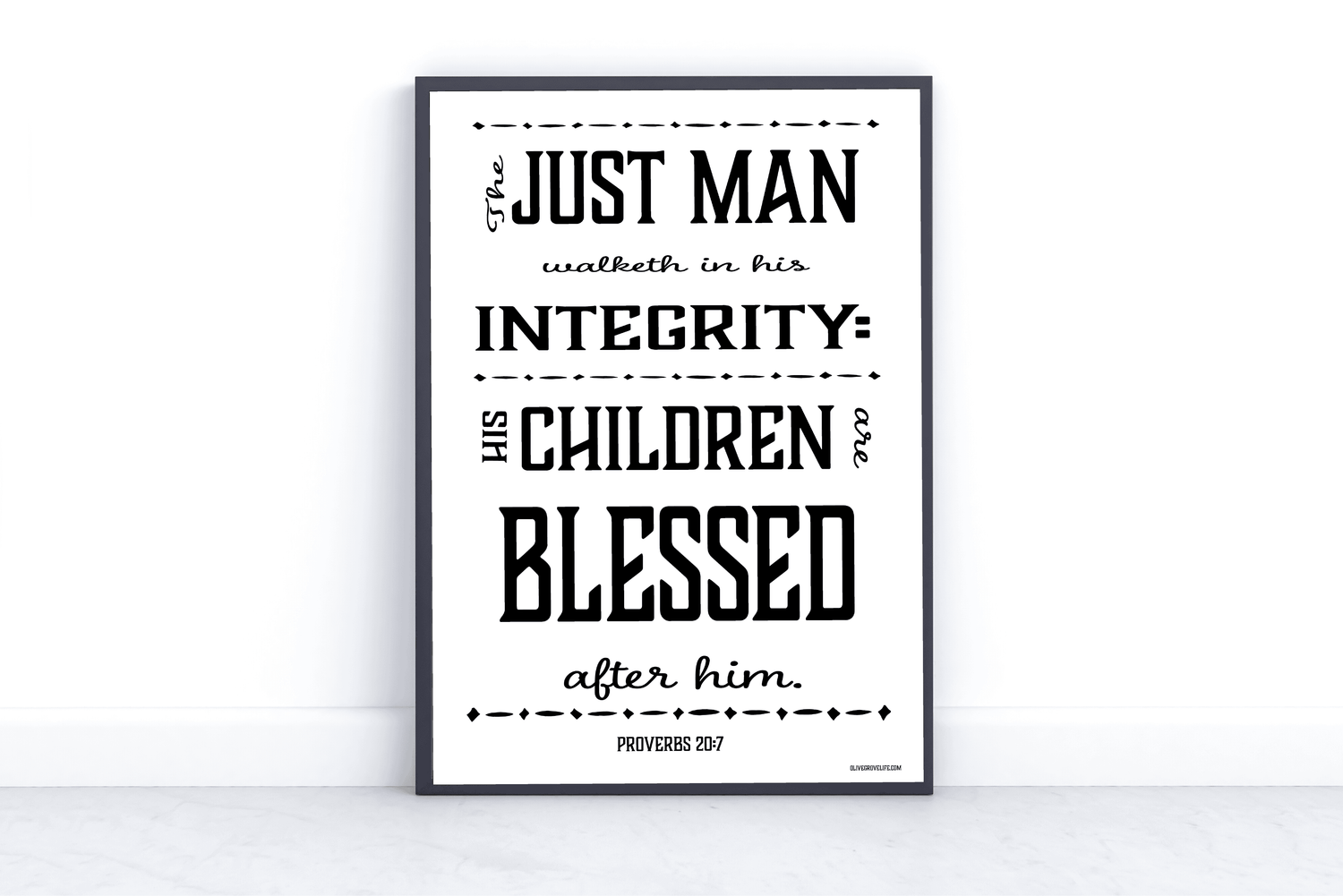 Proverbs 20 and 7 A Just Man