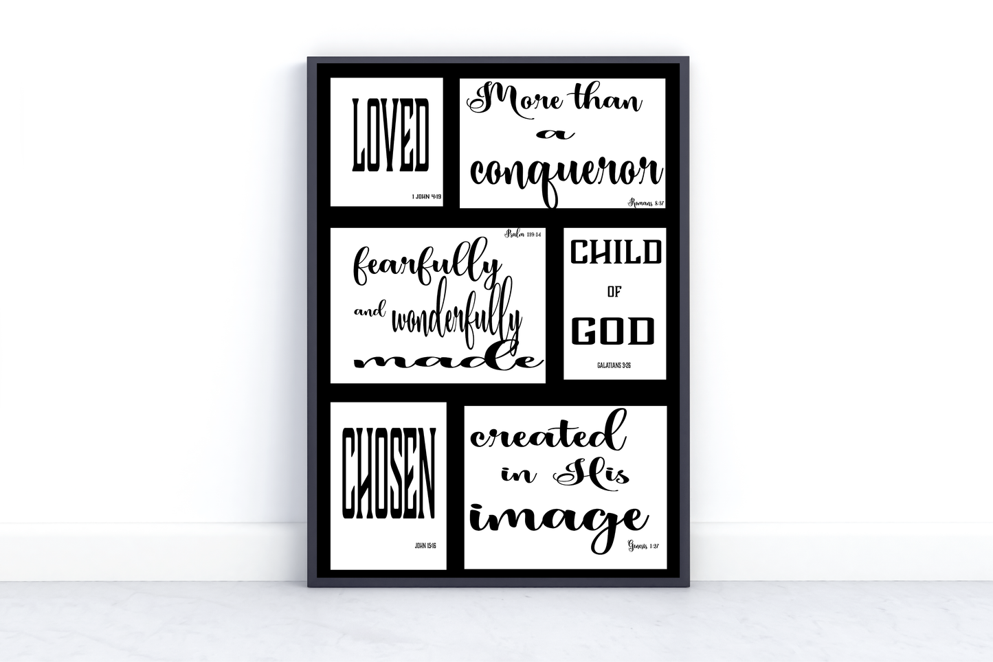 The Spiritual Identity 1 Female framed art print by Olive Grove Life, featuring inspirational Bible verses.