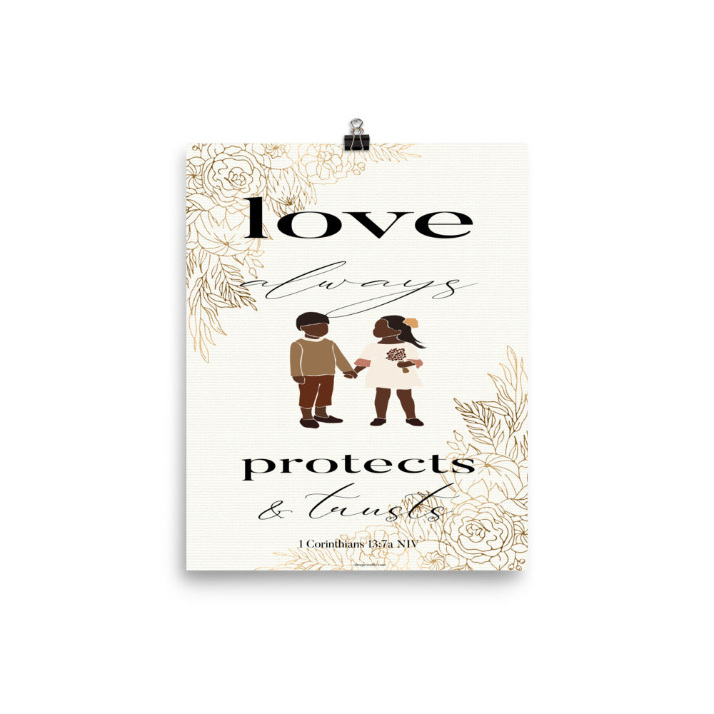 1 Corinthians 13:7a NIV scripture wall art