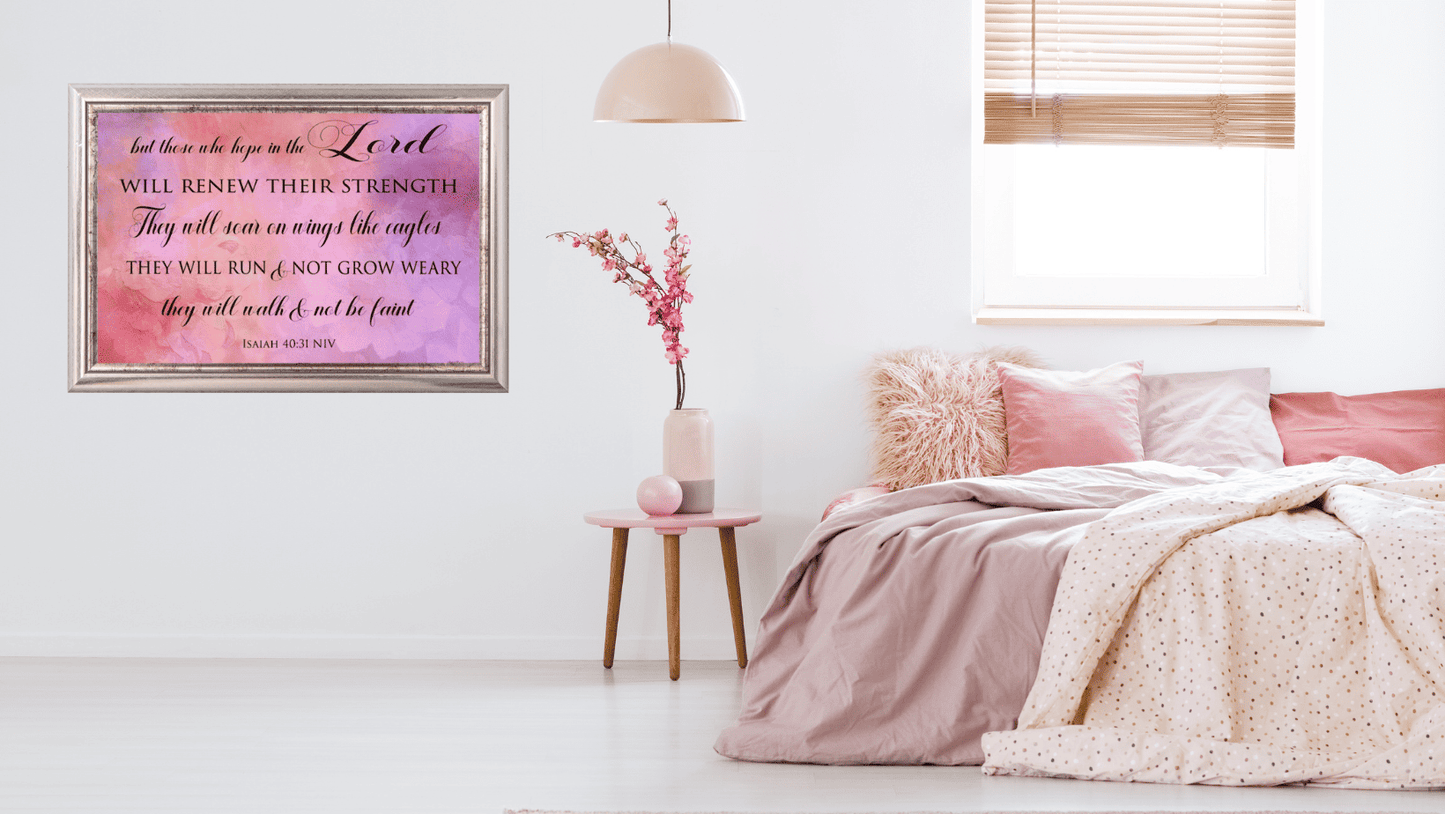 Isaiah 40:31 Art Print bedroom mockup