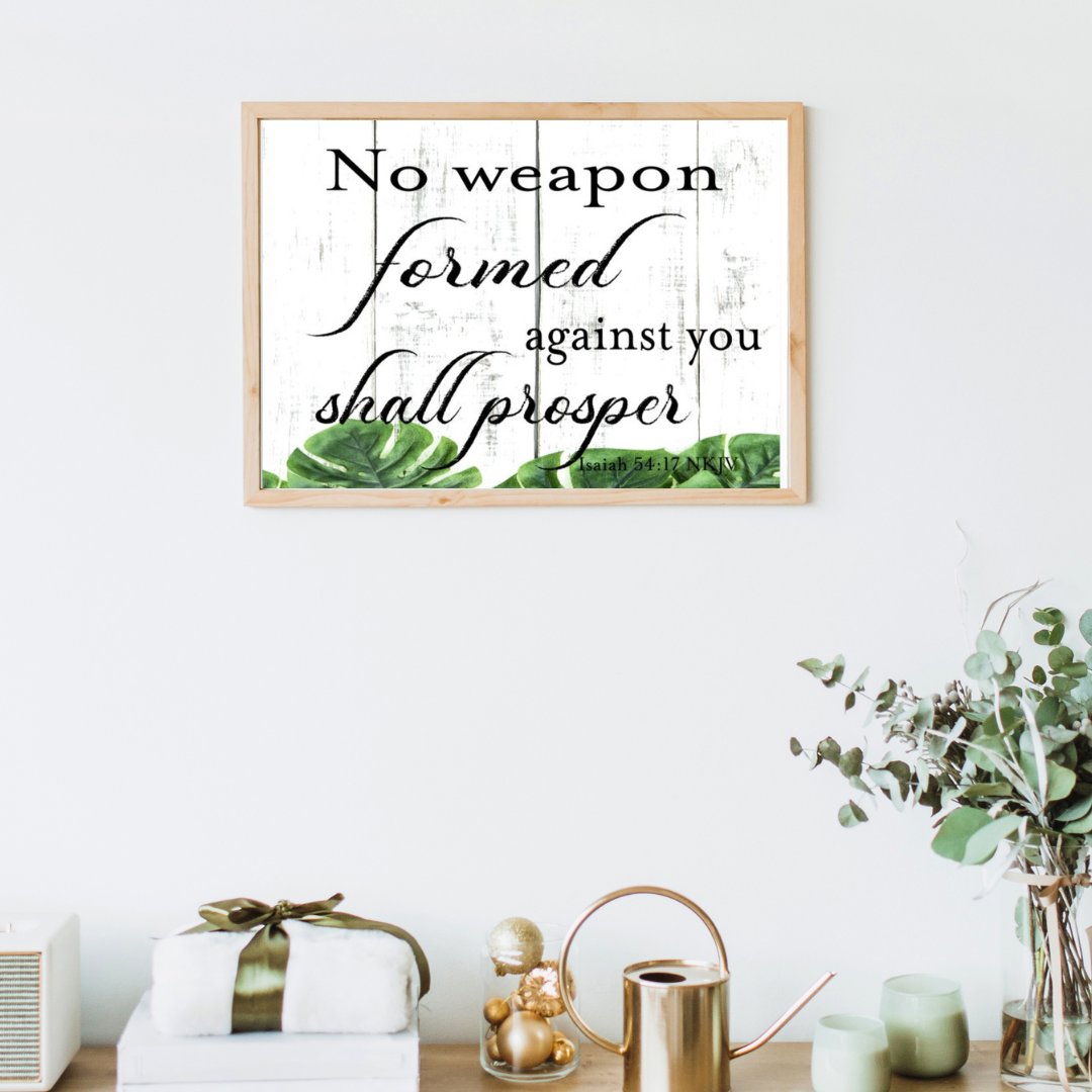 Isaiah 54:17 NKJV Art Print wall mockup