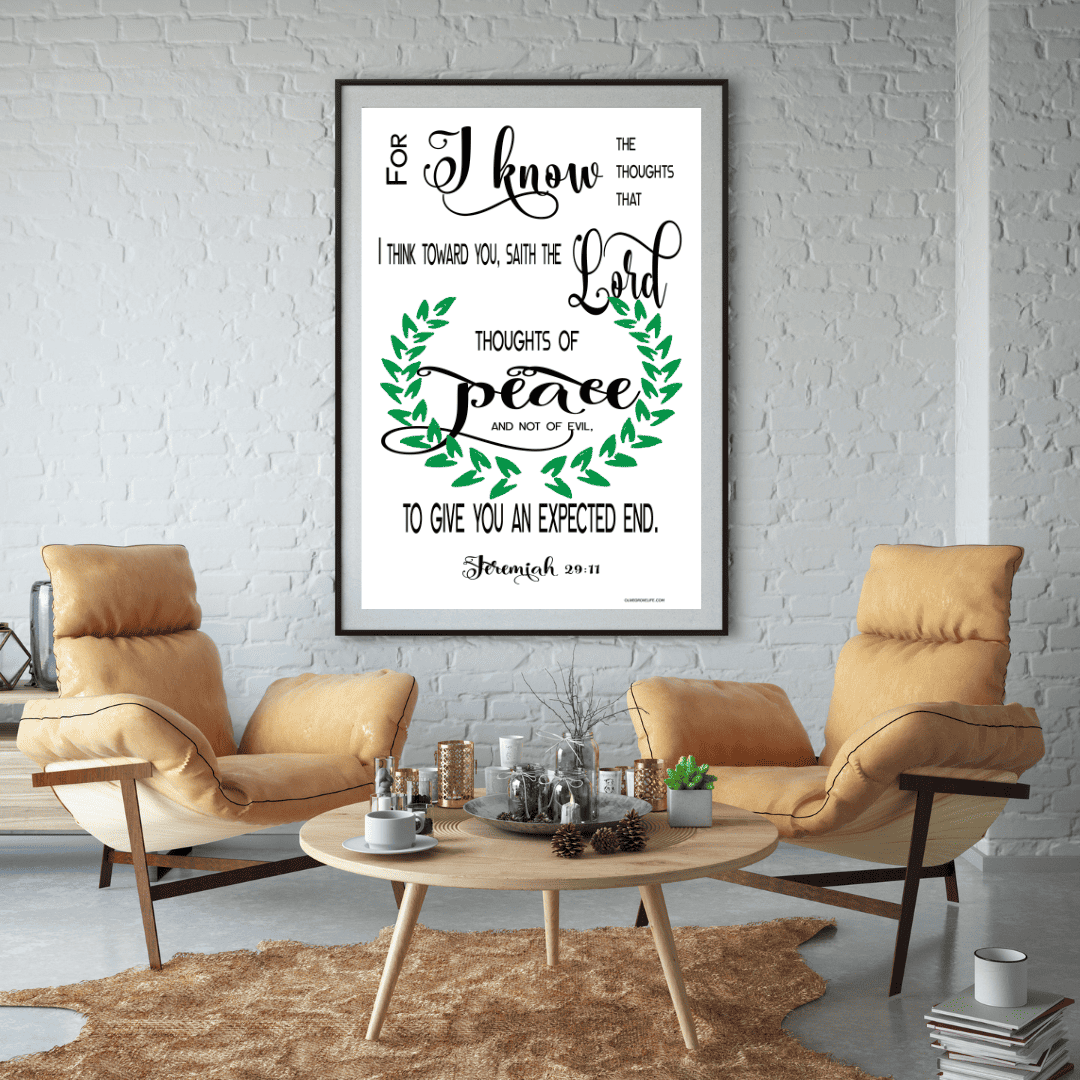 Jeremiah 29:11 Art Print living room mockup