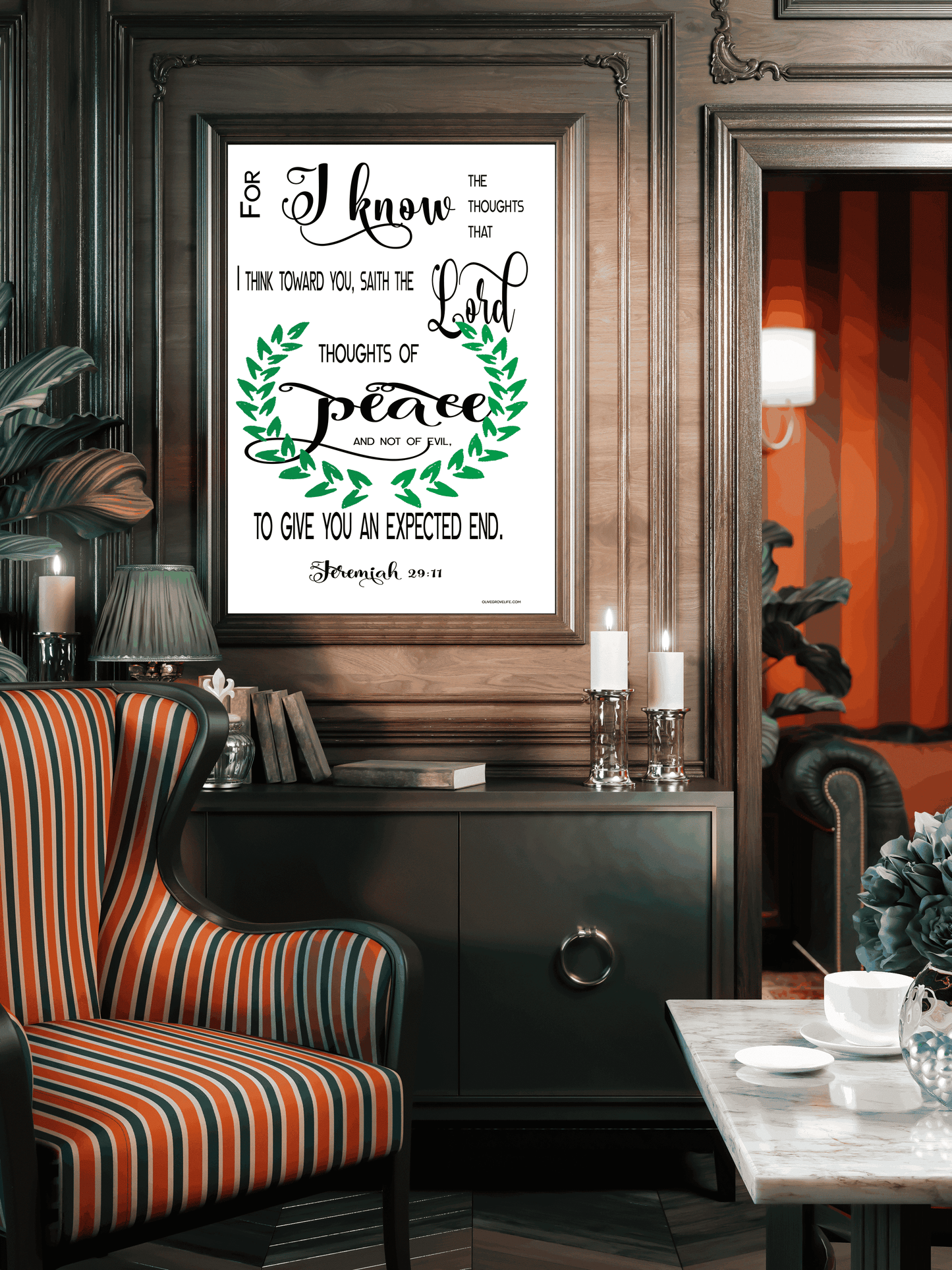 Jeremiah 29:11 Art Print 24x36 sitting room mockup