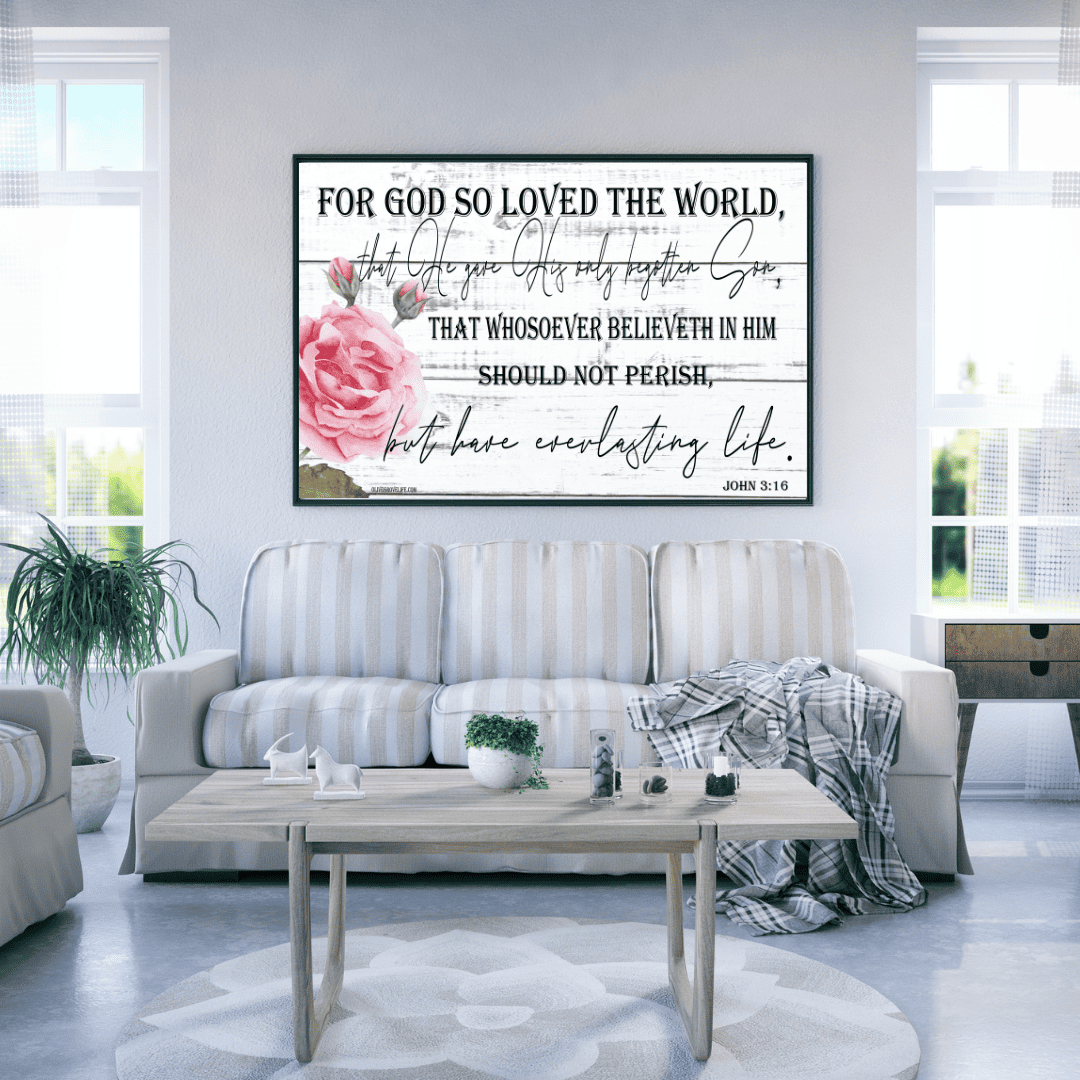 John 3:16 Art Print sofa mockup