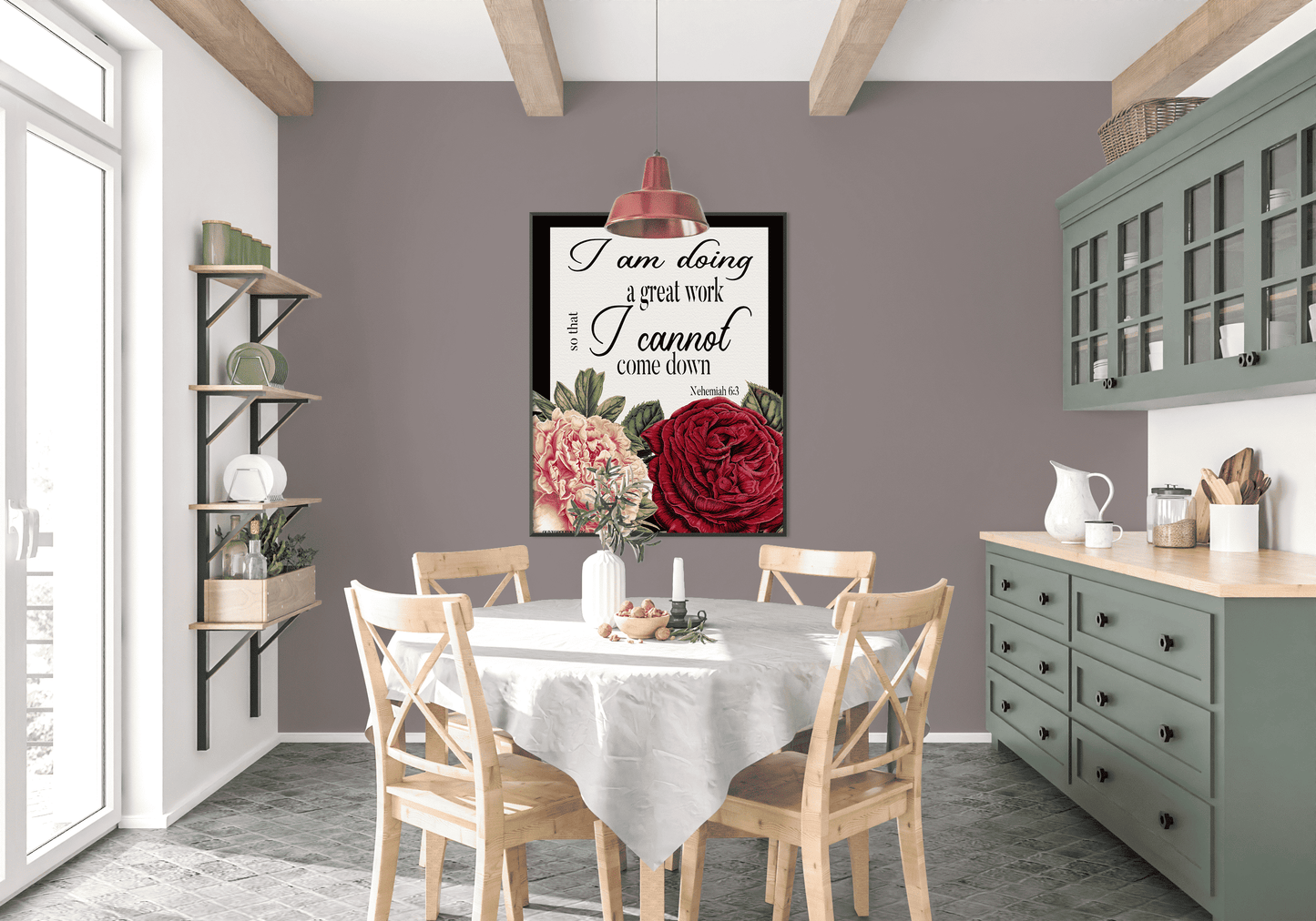 Nehemiah 6:3 Art Print in dining room