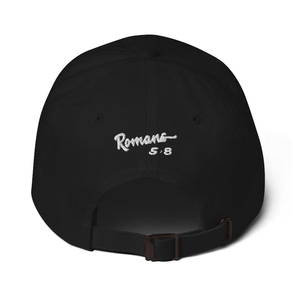 But God Romans 5:8 Classic Hat black back view