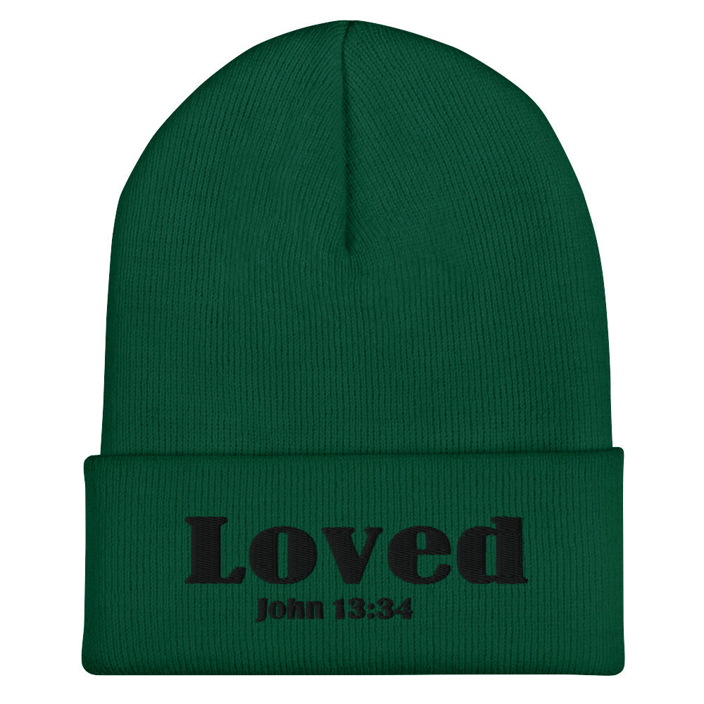 John 13:34 Cuffed Beanie spruce