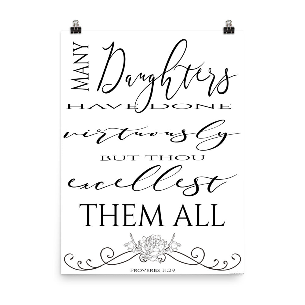 Proverbs 31:29 Christian Print – Olive Grove Life