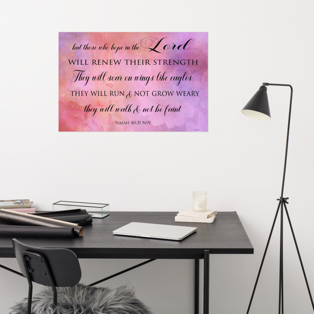 Isaiah 40:31 Art Print desk mockup